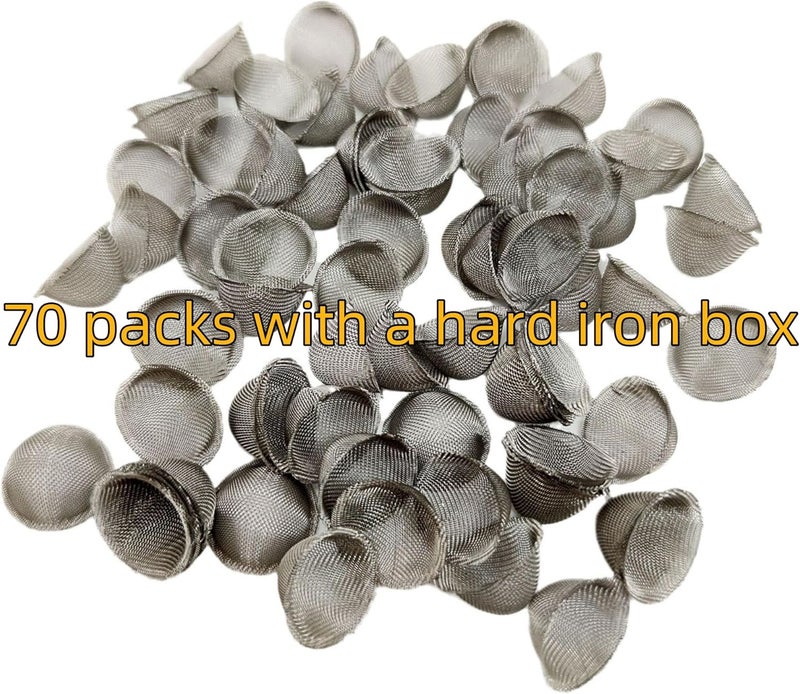 Ruilida Pipe Screens 70 Pcs 3/4 Inch Tapered Design Clean Screens 0.75 Inch 100% Stainless Steel Mesh with a Storage Box - Image 5